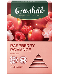 Greenfield raspberry romance black Tea 20 pyramid bag